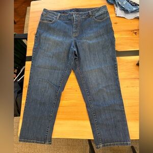 Talbots Women’s 16W Heritage Straight Leg Cropped Jeans in Dark Blue